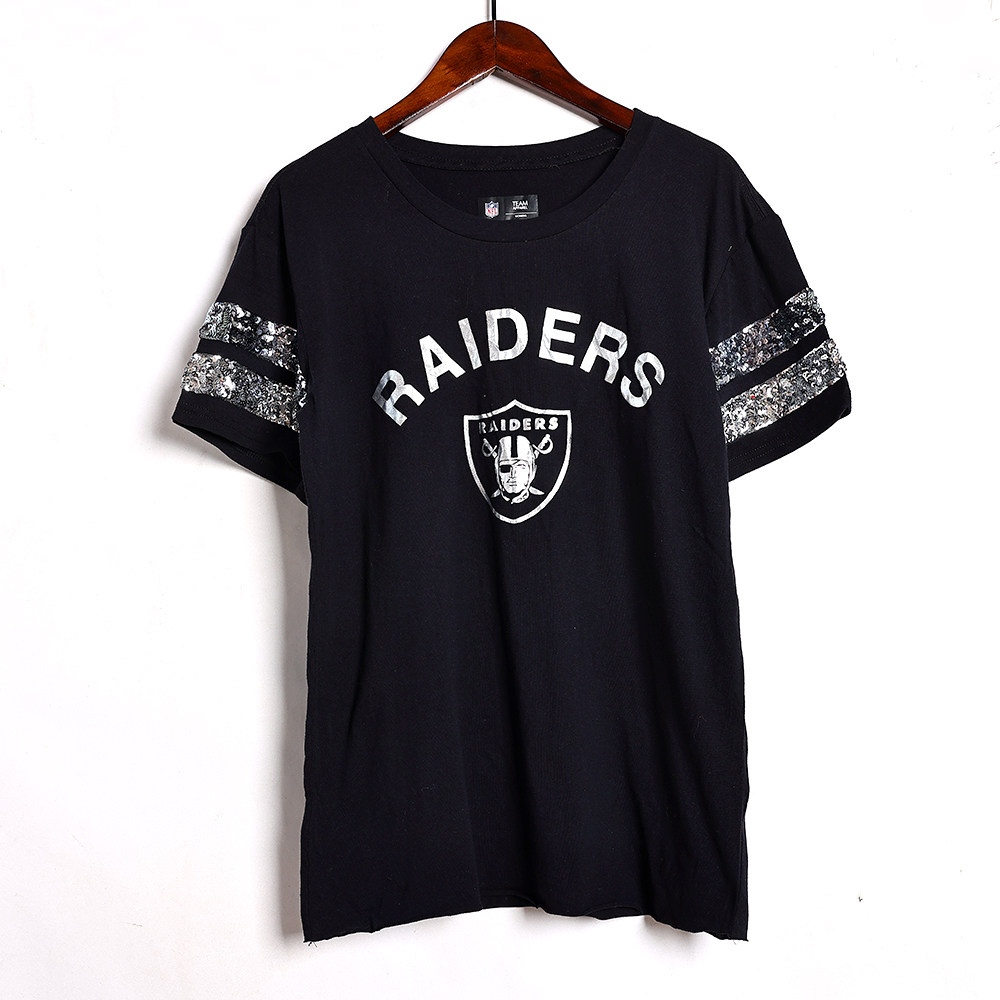 夏季新品女装韩版时尚洋气减龄洋气亮片短袖字母印花圆领套头体恤