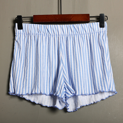 2026年夏季女式松紧腰薄款通勤竖条纹家居裤短裤