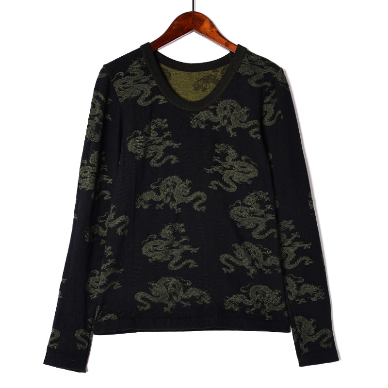 2025年秋冬季男士圆领套头时尚提花长袖保暖秋衣棉质打底裤棉毛裤