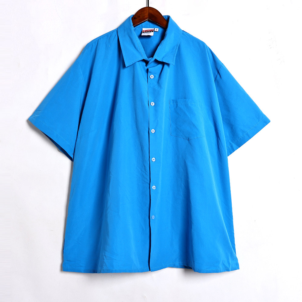 2025年夏季新品男士翻领宽松显瘦短袖衬衫韩版洋气休闲上衣潮