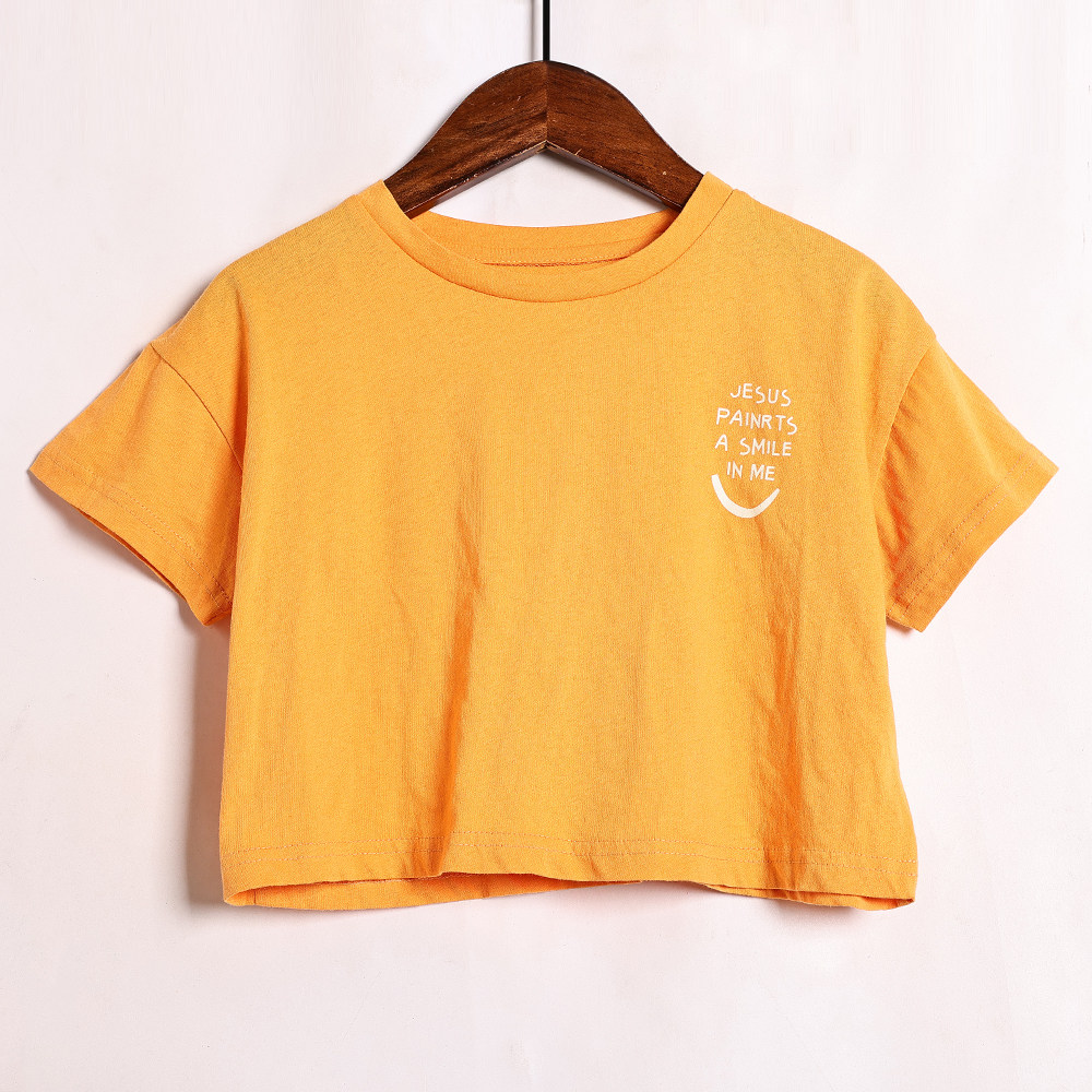 圆领套头宽松薄款通勤儿童中小童短袖t恤衫简约纯色基础款上衣潮