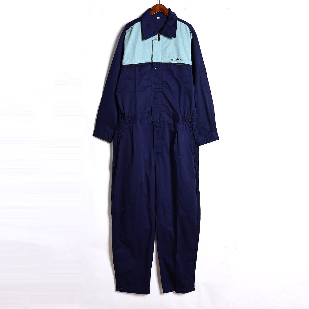 韩版洋气时尚字母印花拼接透气男女同款春秋季工装简约连体工作服