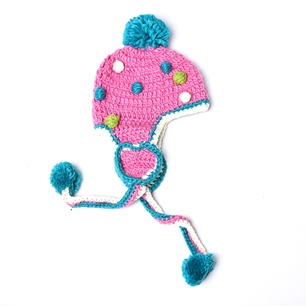 针织帽时尚手工勾花辫子帽