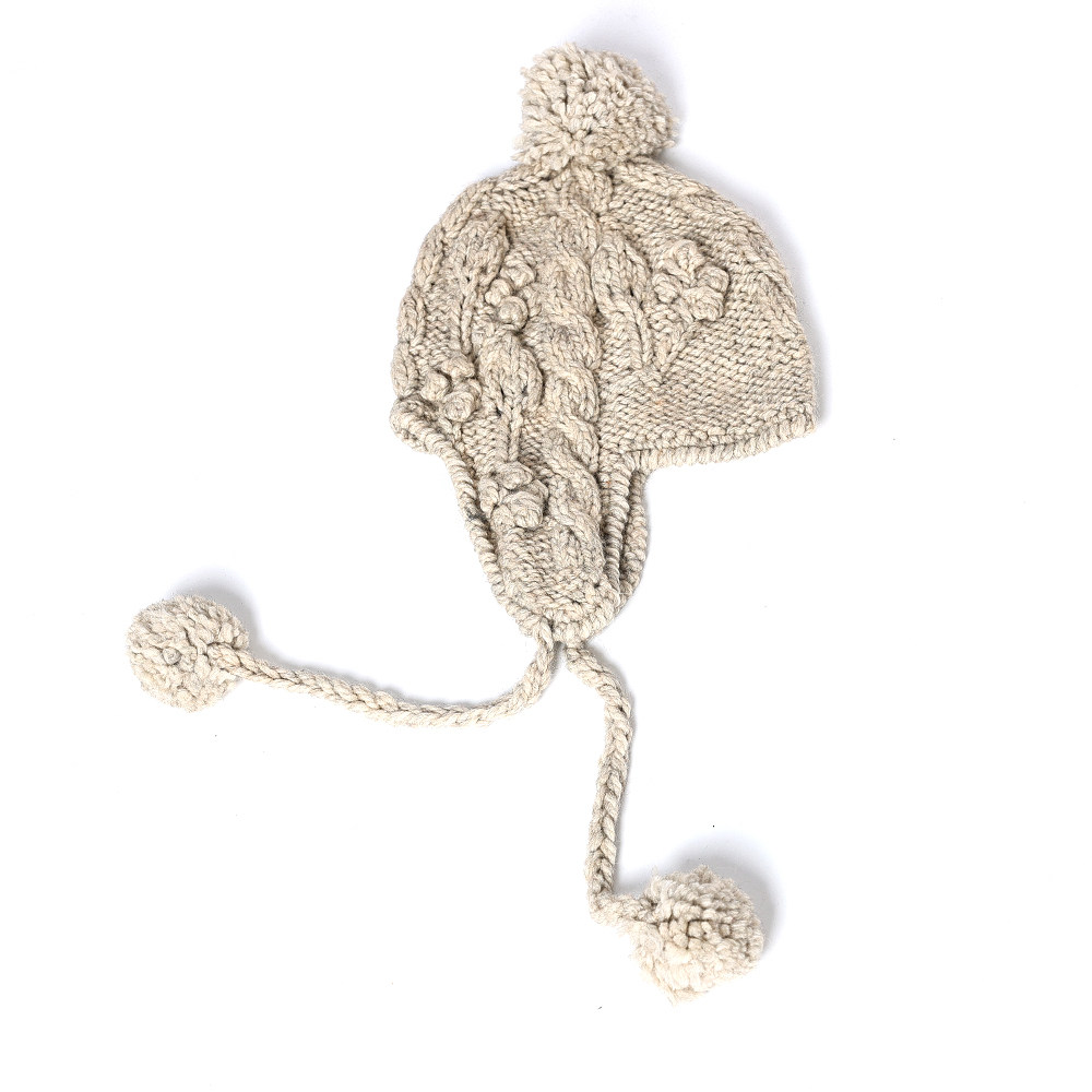 甜美可爱套头帽圆顶毛线帽子女秋冬季韩版纯色时尚护耳保暖针织帽