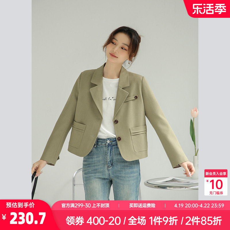 奈格薇儿小个子复古西装外套女春秋2024新款超好看休闲短款西服