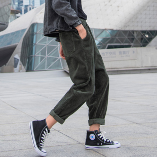 2026新款 小个子休闲直筒哈伦老爹女裤 九分 子女春秋萝卜裤 灯芯绒裤