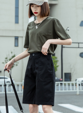 黑色工装短裤女2026新款五分裤夏季薄款休闲直筒大码中裤运动外穿