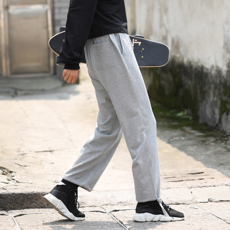 灰色裤子女2025新款运动裤女小个子直筒休闲宽松大码女裤胖mm九分