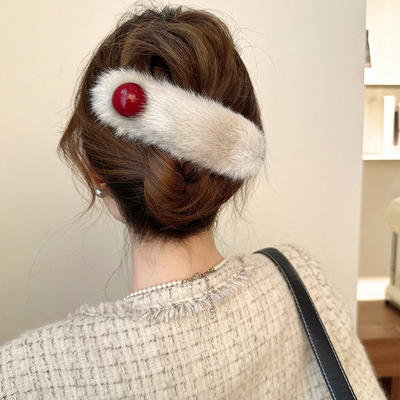 圣诞美拉德~气质毛绒鸭嘴夹