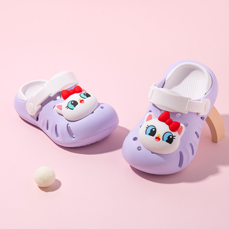 儿童拖鞋女夏季外穿防撞带跟居家室内大童凉拖鞋儿童可爱洞洞鞋