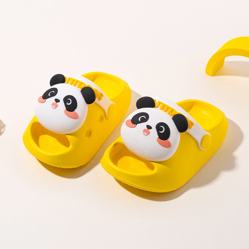 熊猫卡通儿童洞洞鞋eva男女童防滑透气凉拖鞋1-3岁宝宝拖鞋家居鞋