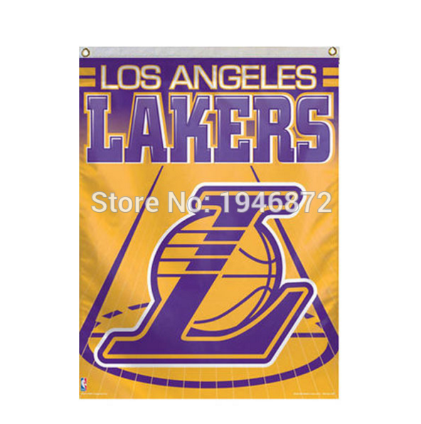 外贸洛杉矶湖人队蓝球旗帜nba los angeles lakers usa flag a07