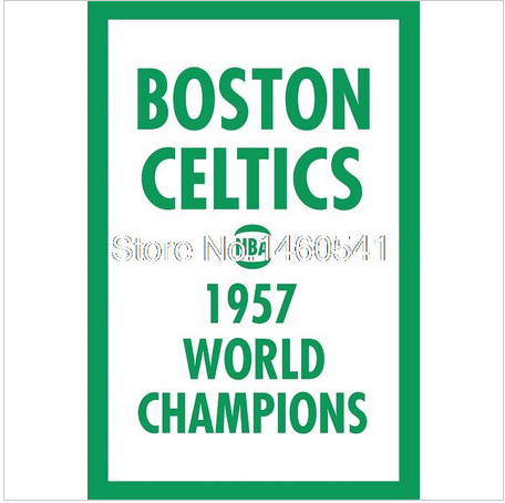波士顿凯尔特人队旗帜boston celtics 1957 world champions flag