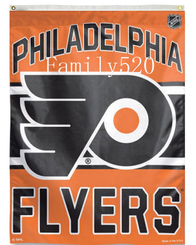 外贸nhl冰球费城飞人队球迷旗帜philadelphia flyers hockey flag