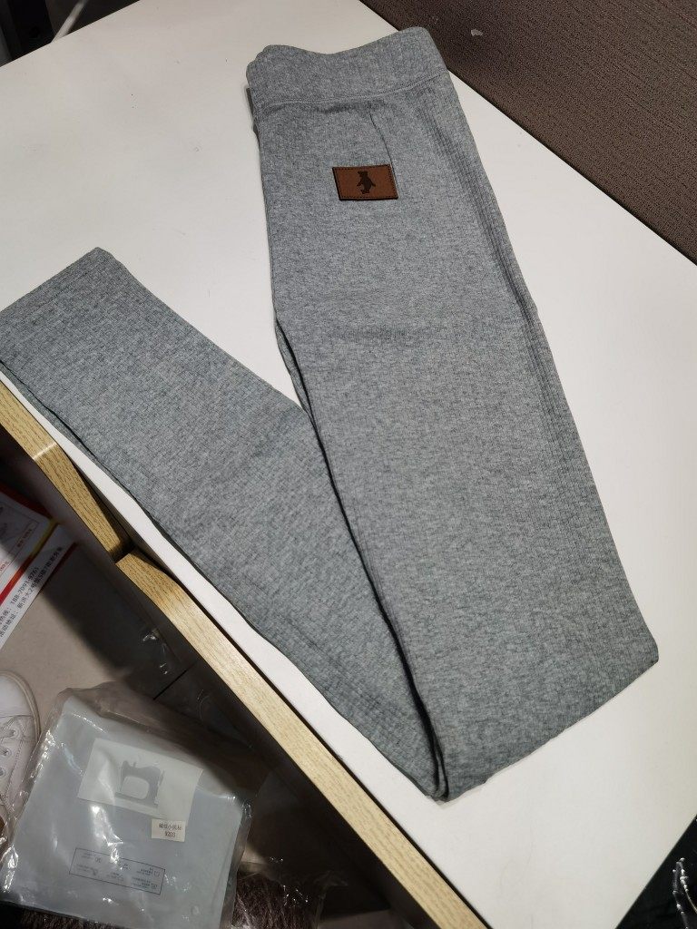 外贸单 纯棉打底裤显瘦浅灰色打睡裤/家居裤