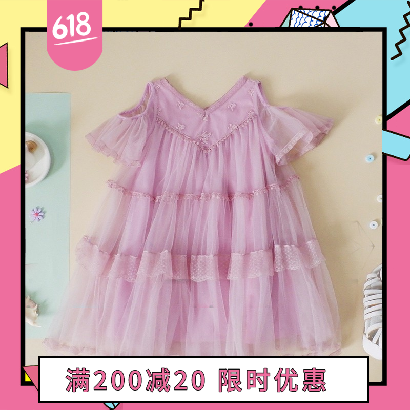 2020年夏季新款女童公主裙韩版童装洋气蓬蓬纱连衣裙