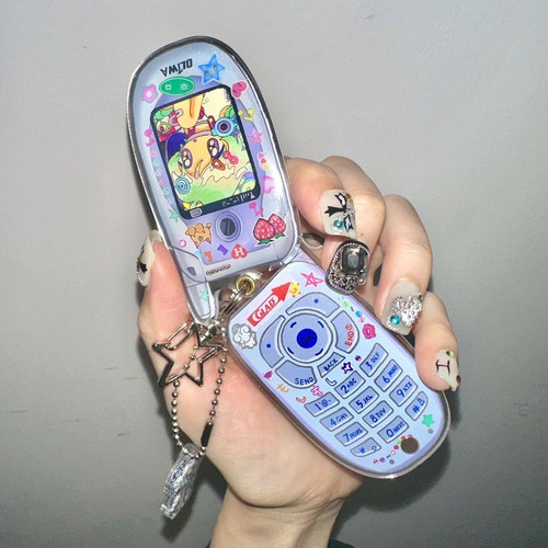 Mini Mobile Phone!可爱小灵通钥匙扣迷你相框放照片钥匙扣高颜值