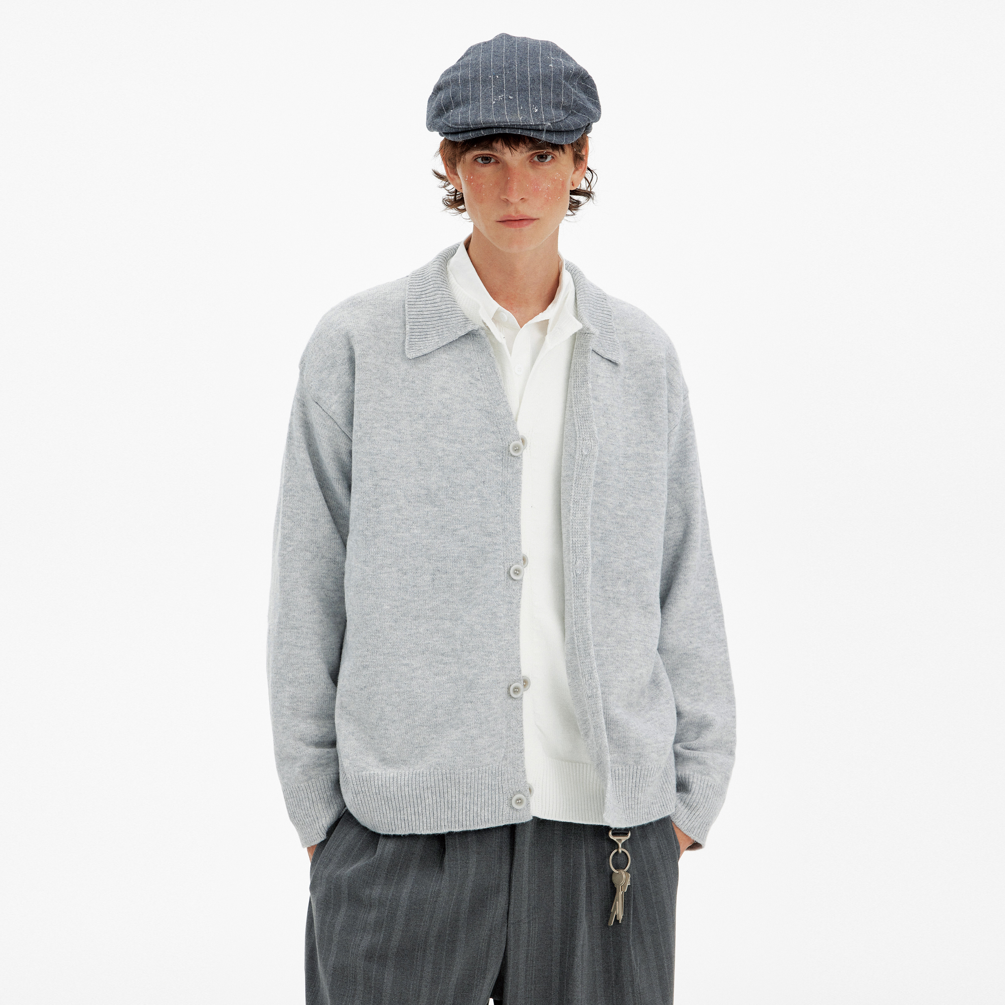 MADWITCH复古简约假两件针织毛衣