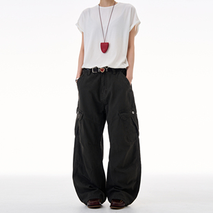 男女宽松阔腿Vibe设计感休闲裤 MADWITCH复古解构多口袋弯刀工装 裤