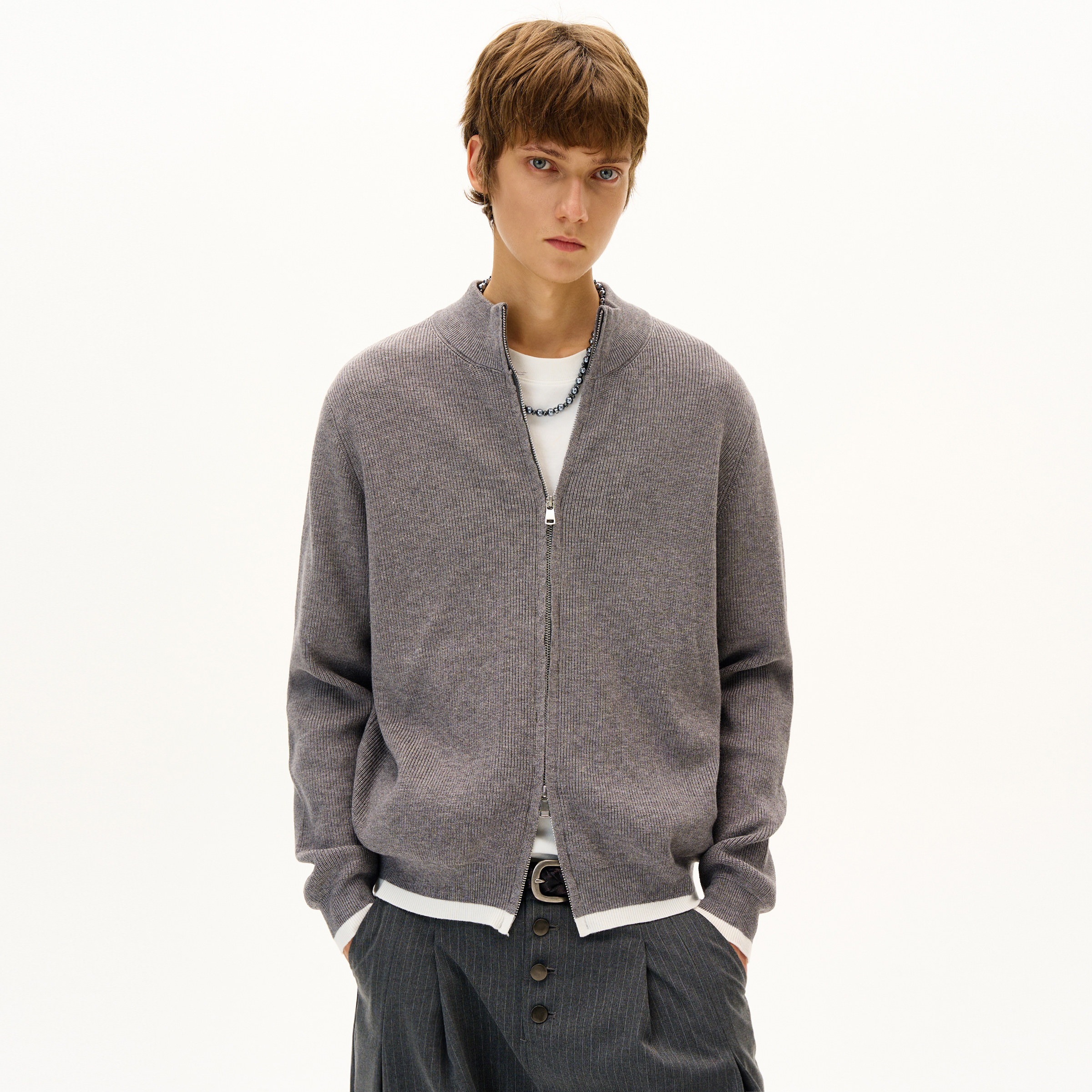 MADWITCH秋季复古撞色针织开衫毛衣男女宽松简约休闲cleanfit外套,男装,针织衫/毛衣,淘宝优惠券,粉丝福利购,淘宝优惠卷