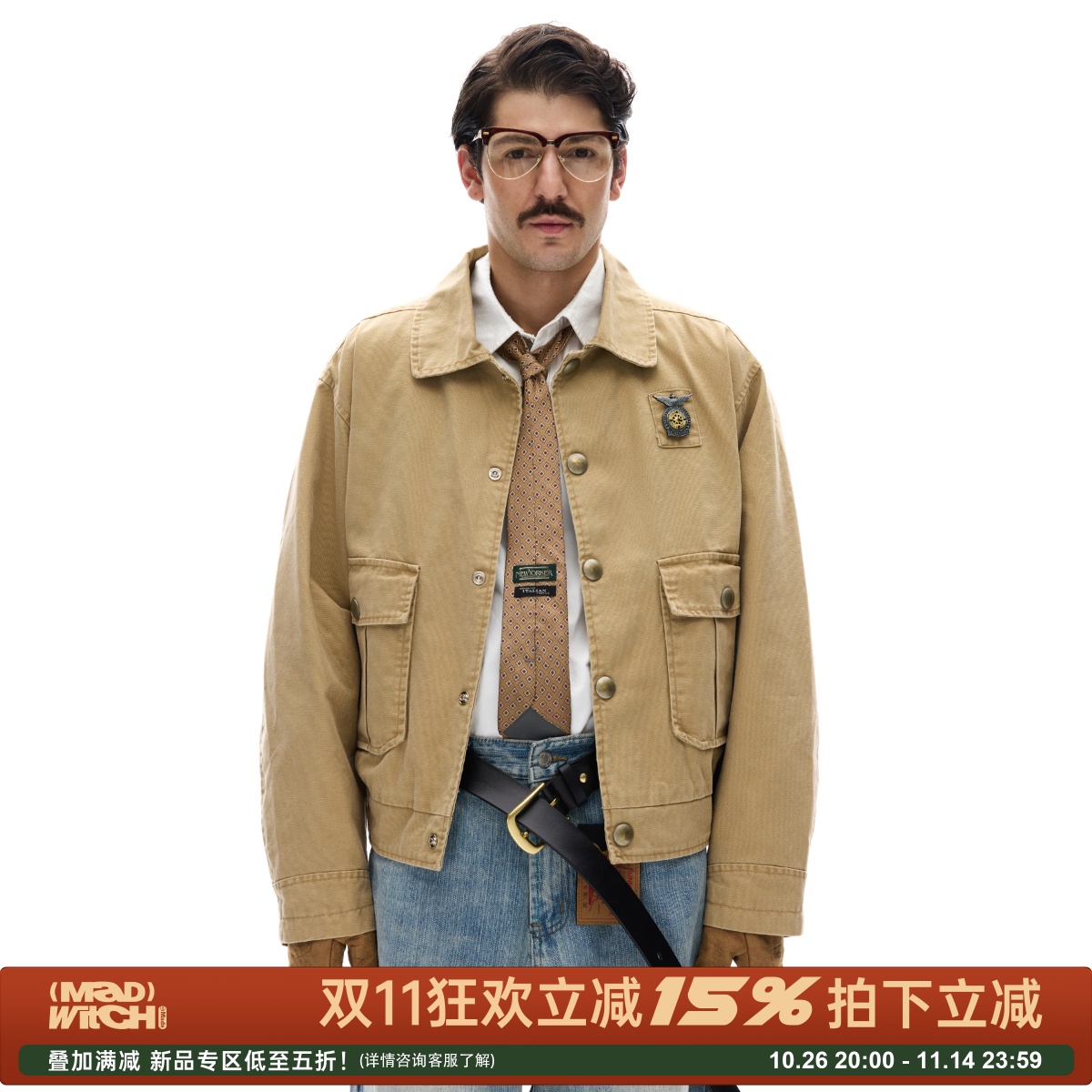 MADWITCH美式巴恩风金属徽章夹克