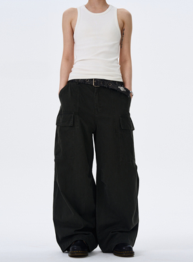 MADWITCH美式街头多口袋设计感休闲裤男女vintage宽松阔腿工装裤