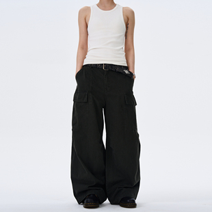 裤 男女vintage宽松阔腿工装 街头多口袋设计感休闲裤 MADWITCH美式