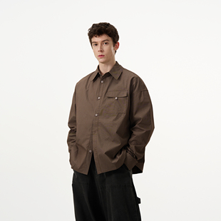 纯棉衬衣 男女宽松休闲vintage长袖 MADWITCH美式 复古条纹简约衬衫