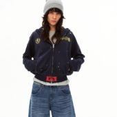 MADWITCH美式 复古做旧泼墨印花卫衣男女痞帅高街设计感连帽外套潮