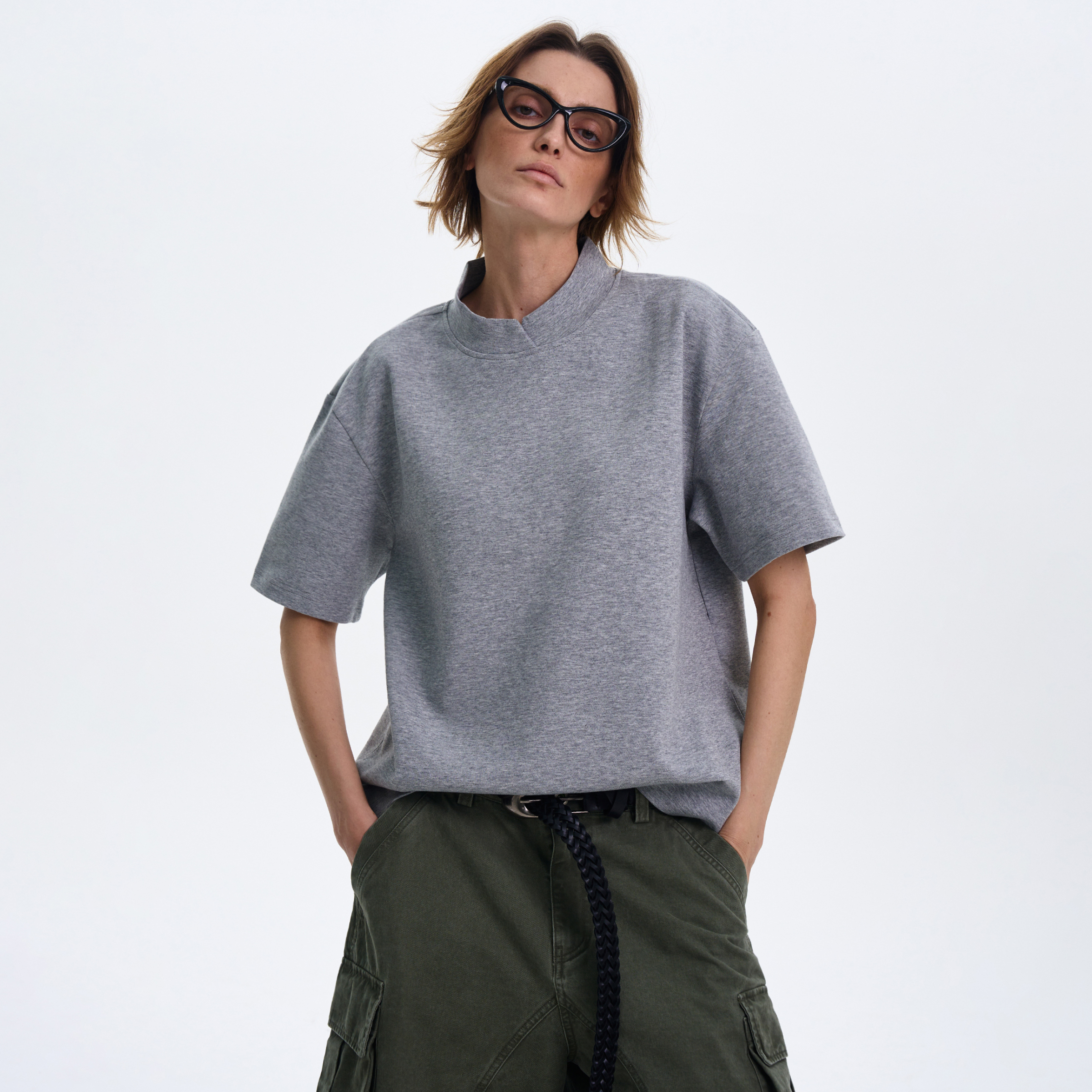 MADWITCH高级感空气层立领短袖