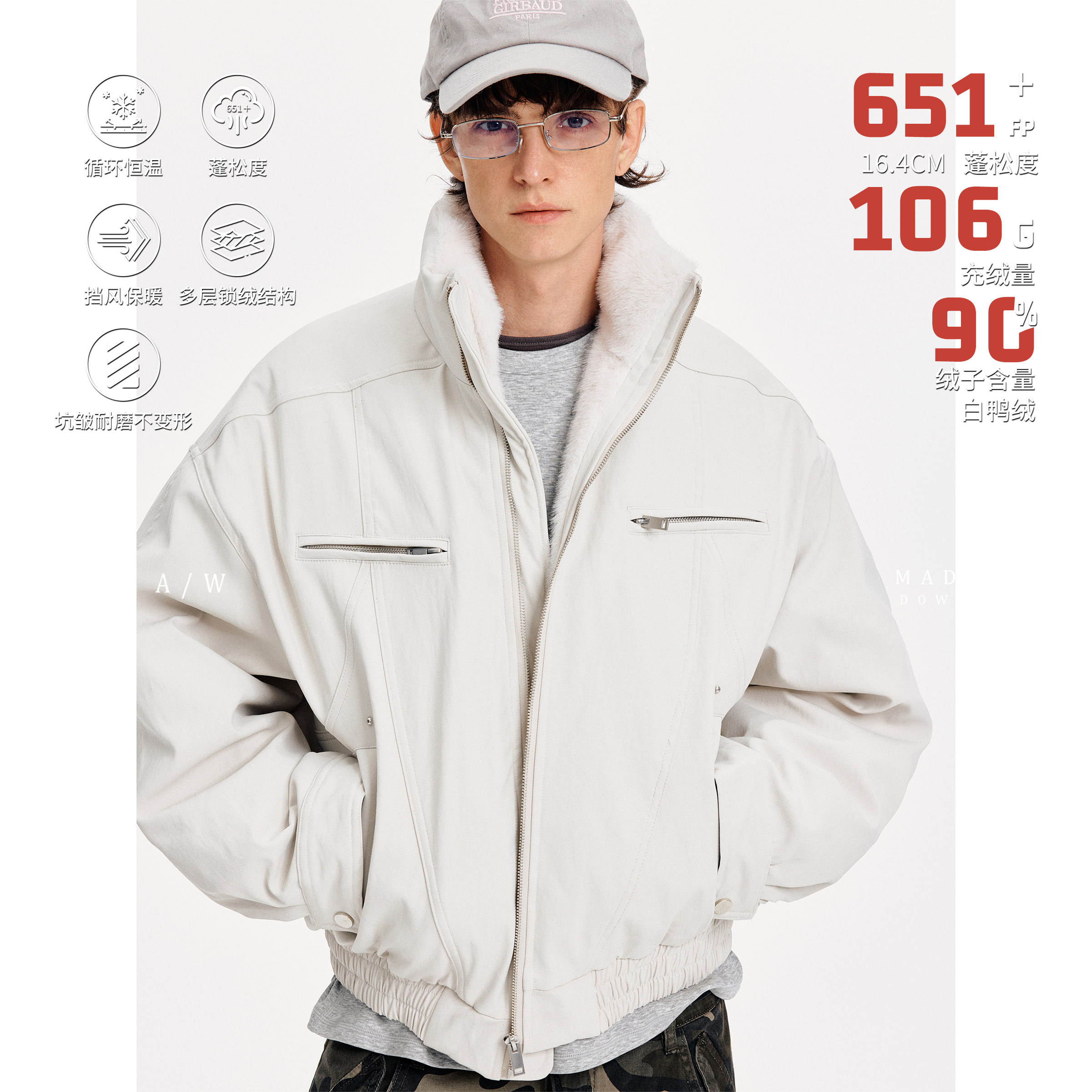MADWITCH美式解构立领工装羽绒服男女冬季复古加厚保暖设计感外套,男装,羽绒服,淘宝优惠券,粉丝福利购,淘宝优惠卷