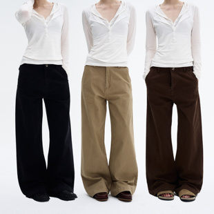 MADWITCH美式简约水洗直筒高级感休闲裤男女复古cleanfit百搭长裤