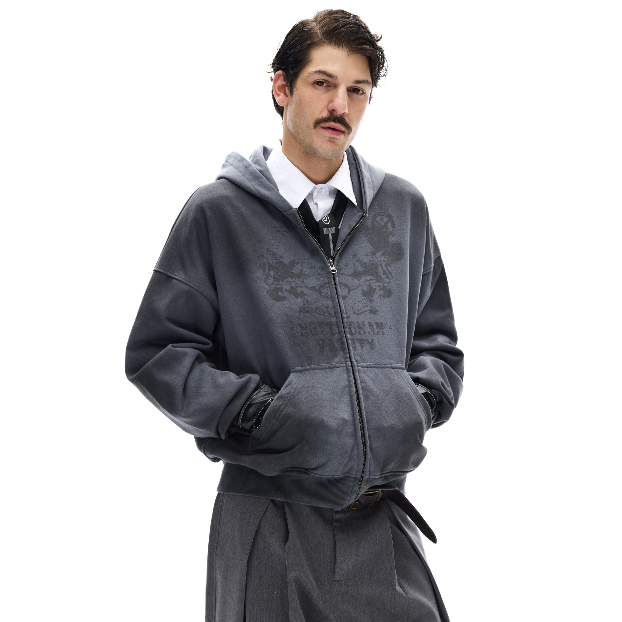 MADWITCH美式酷帅扎染连帽卫衣潮