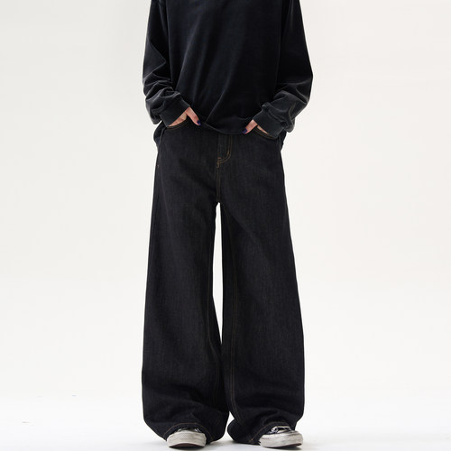 MADWITCH经典复古直筒牛仔裤