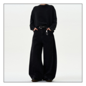 子潮 男女宽松休闲水洗做旧裤 MADWITCH美式 复古cleanfit弯刀牛仔裤