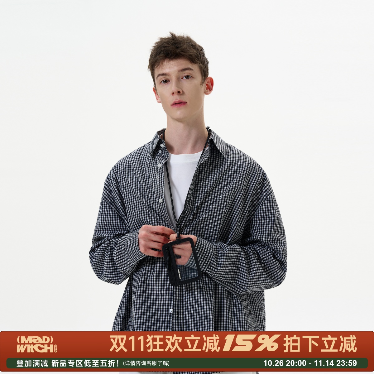 MADWITCH美式复古格子衬衫