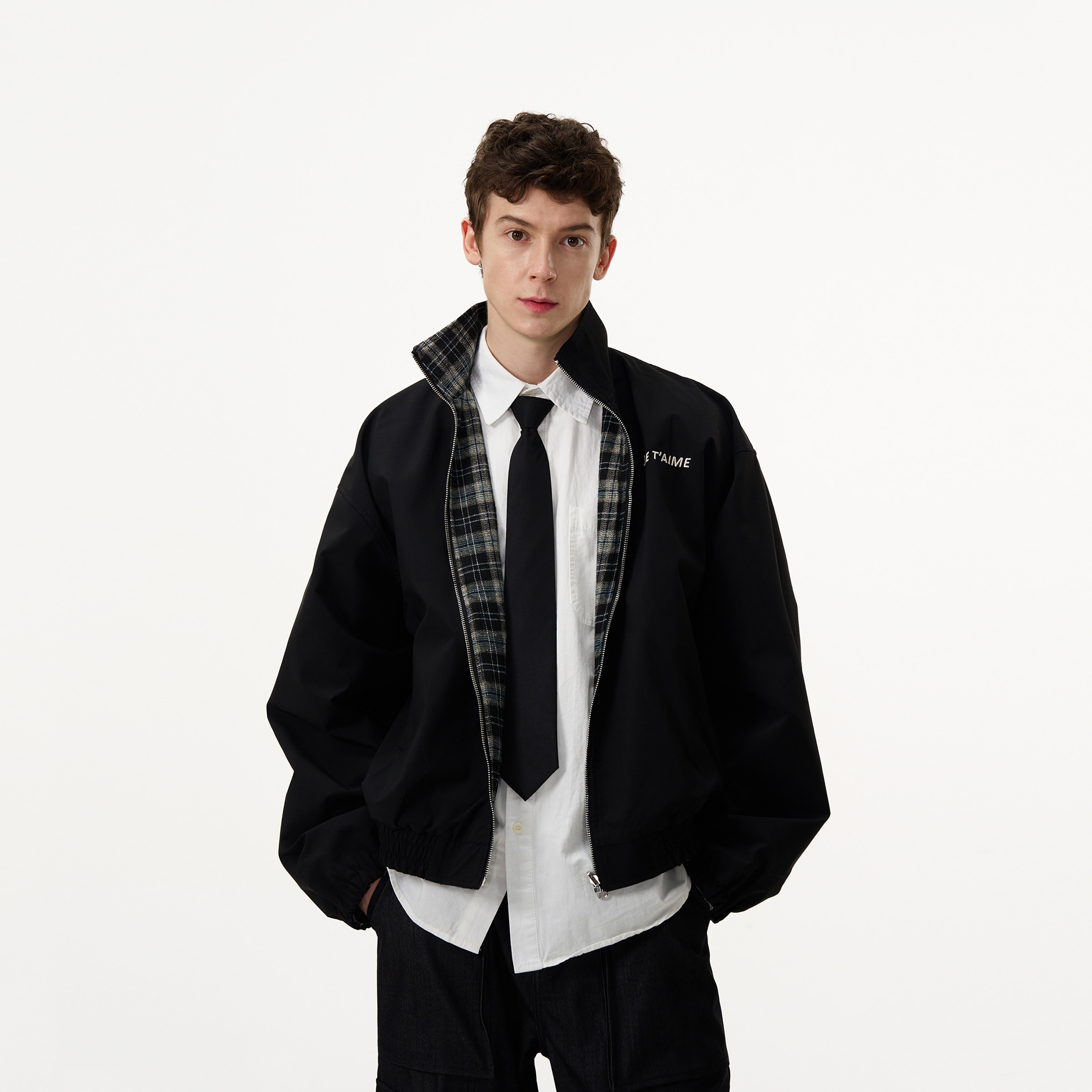 MADWITCH复古两面穿格子夹克