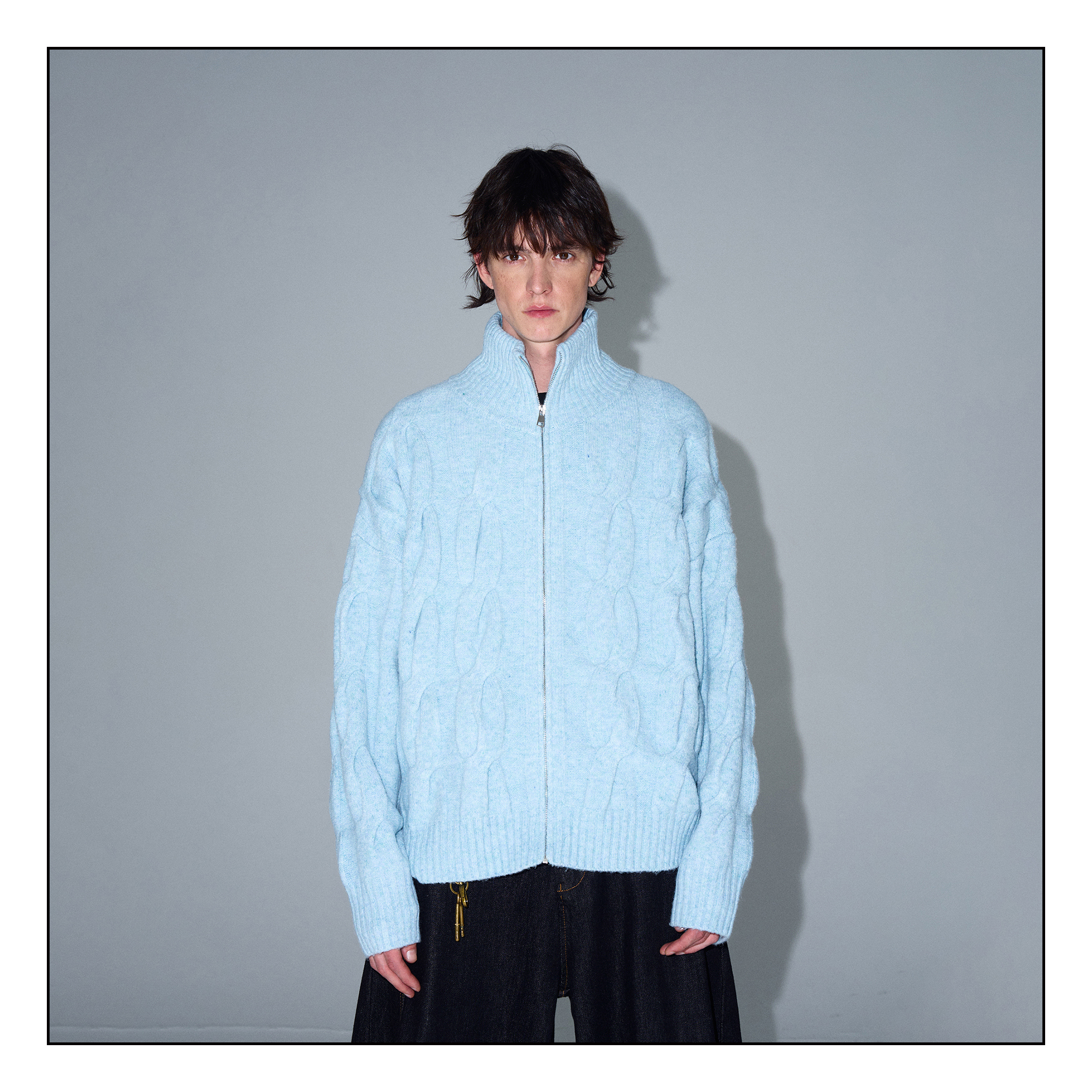 MADWITCH高领麻花纹针织衫毛衣