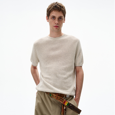 MADWITCH复古亚麻天丝针织短袖潮