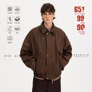 MADWITCH冬季复古解构可拆卸内胆羽绒服男女加厚保暖90白鸭绒外套