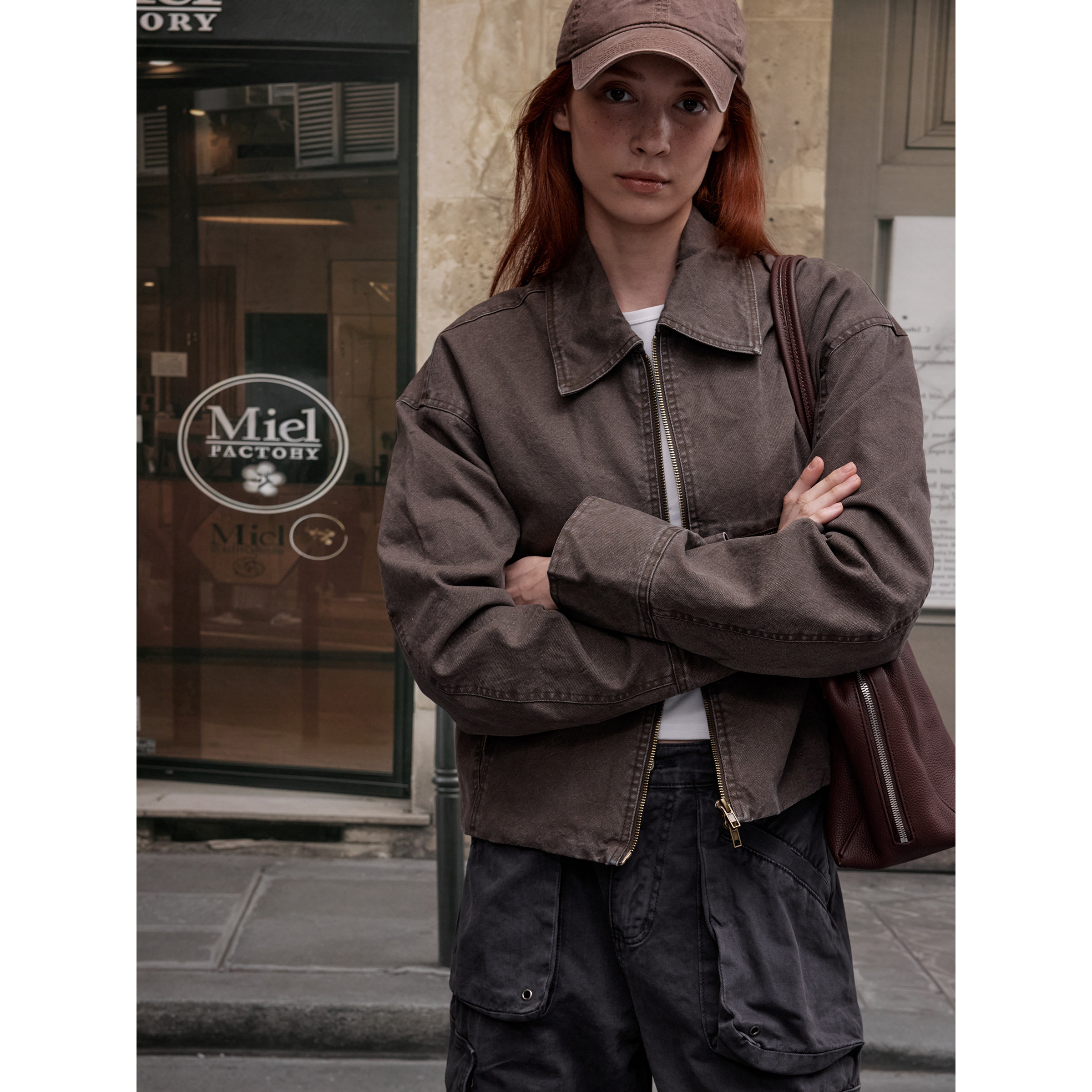 MADWITCH美式复古酵洗翻领工装夹克女修身小板型做旧水洗短款外套,女装/女士精品,短外套,淘宝优惠券,粉丝福利购,淘宝优惠卷