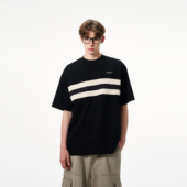 复古撞色条纹T恤短袖 美式 男女宽松oversize上衣 新款 MADWITCH夏季