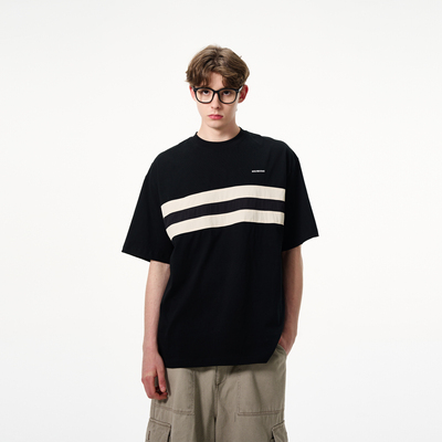 MADWITCH美式复古撞色条纹短袖