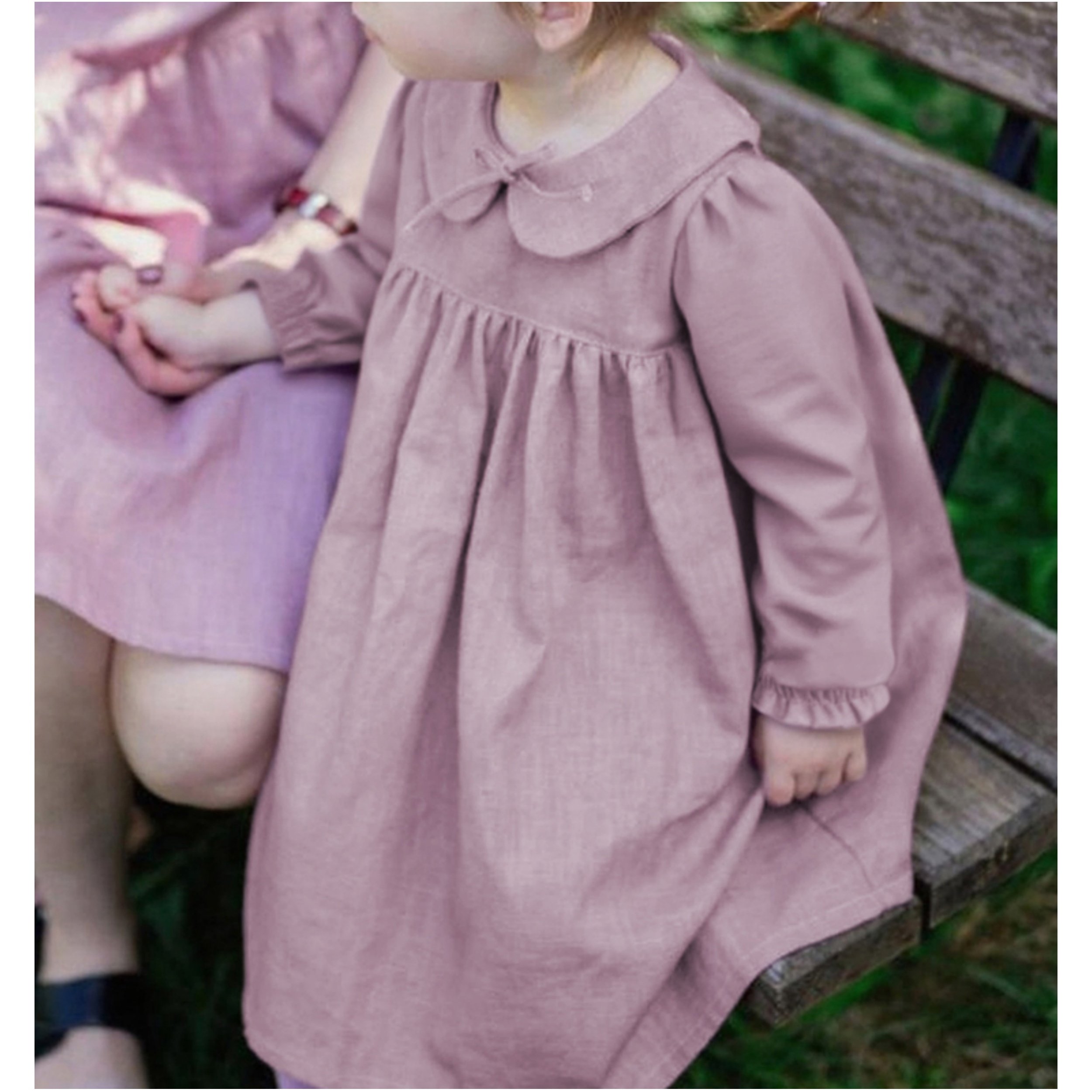 女童2026春秋新款儿童亚麻连衣裙粉紫长袖公主裙洋气法式宝宝裙子,童装/婴儿装/亲子装,连衣裙,淘宝优惠券,粉丝福利购,淘宝优惠卷