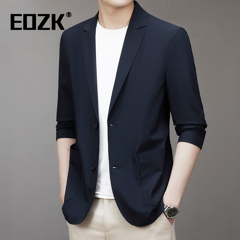 潮流冰丝防晒西服男装春夏季新款商务休闲 轻薄男士西装外套上衣