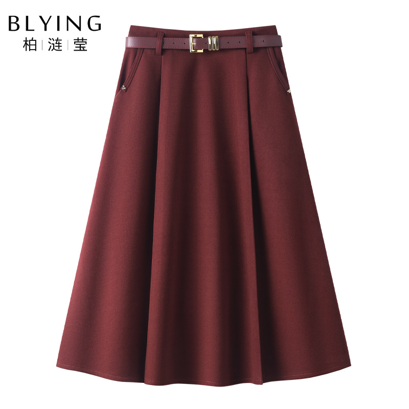 中长裙A字裙简约显瘦半身裙