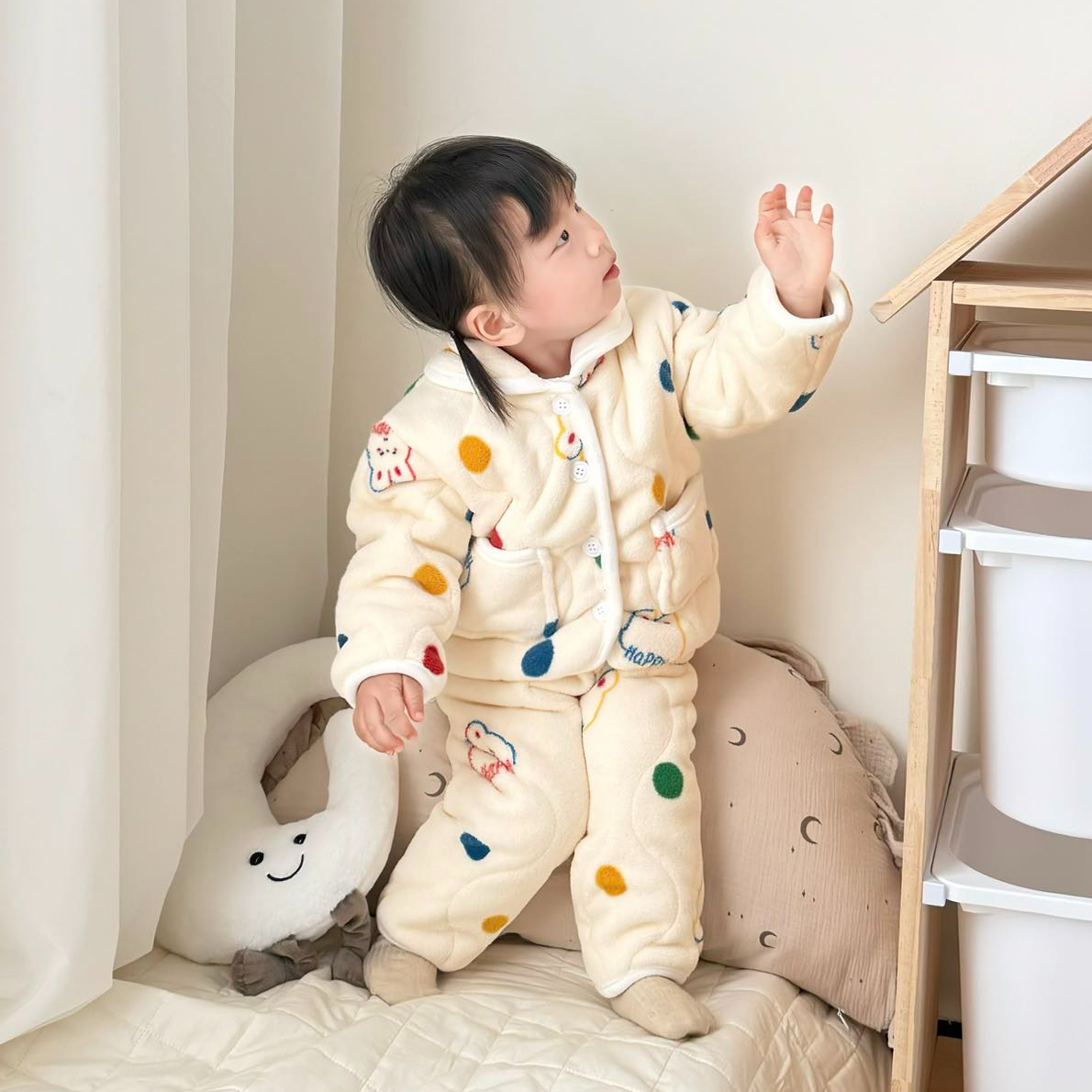 女童三层加厚家居服套装2025新款洋气保暖睡衣宝宝冬季加绒两件套,童装/婴儿装/亲子装,家居服套装,淘宝优惠券,粉丝福利购,淘宝优惠卷