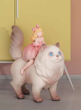 白夜童话《猫黛丽》轻奢风书房z创意摆件治愈系可爱礼物送朋友生