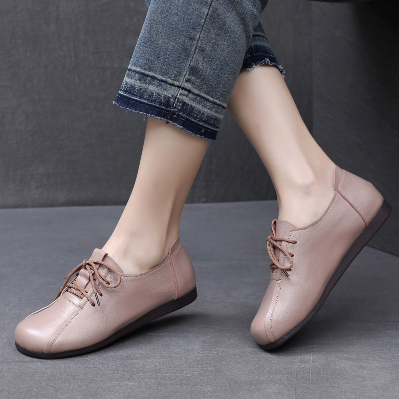 牛筋底舒适圆头休闲中老年单鞋