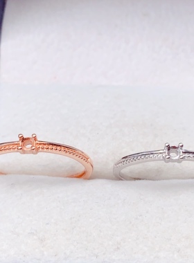 银镀金色2.5*2.5mm戒指空托